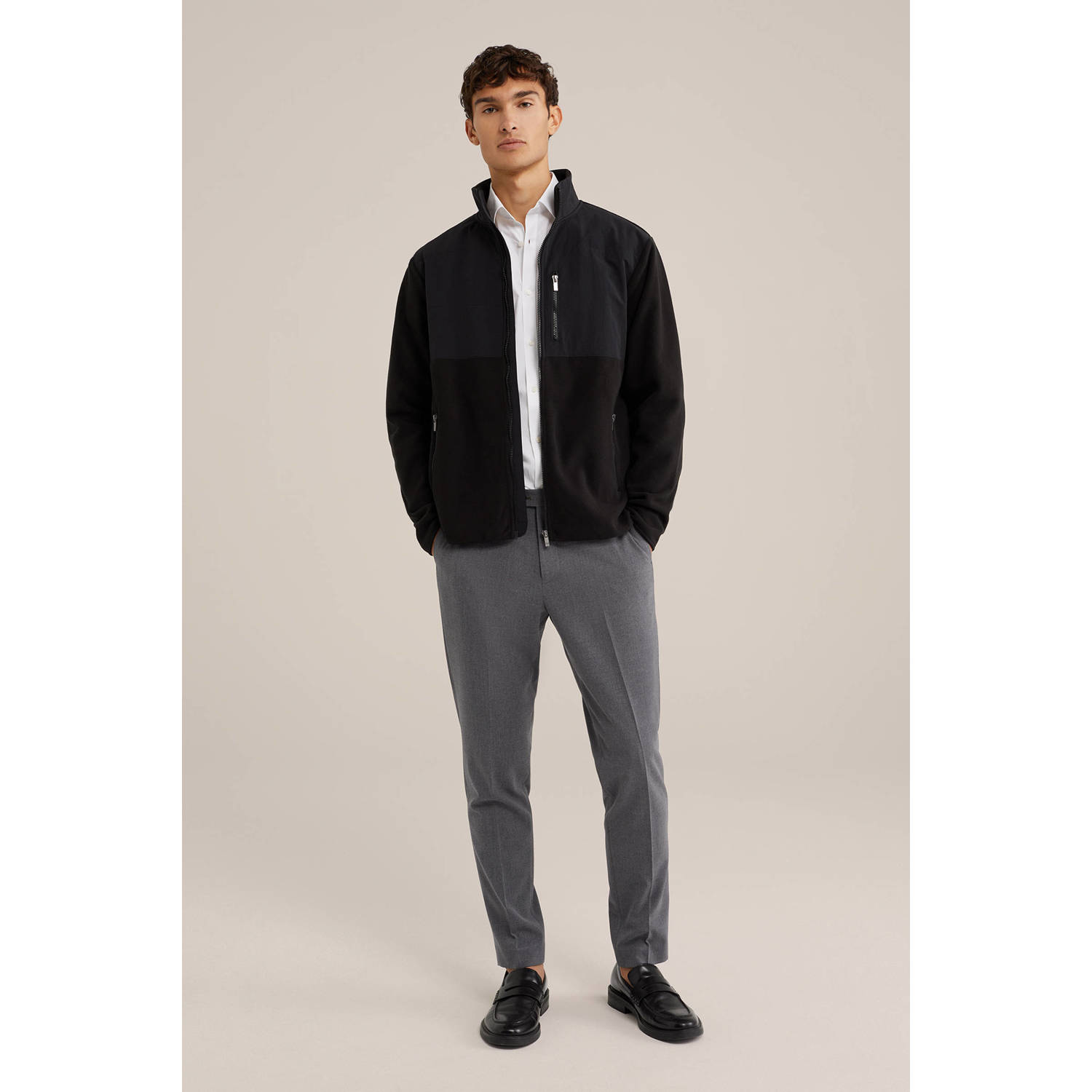 WE Fashion fleecevest zwart