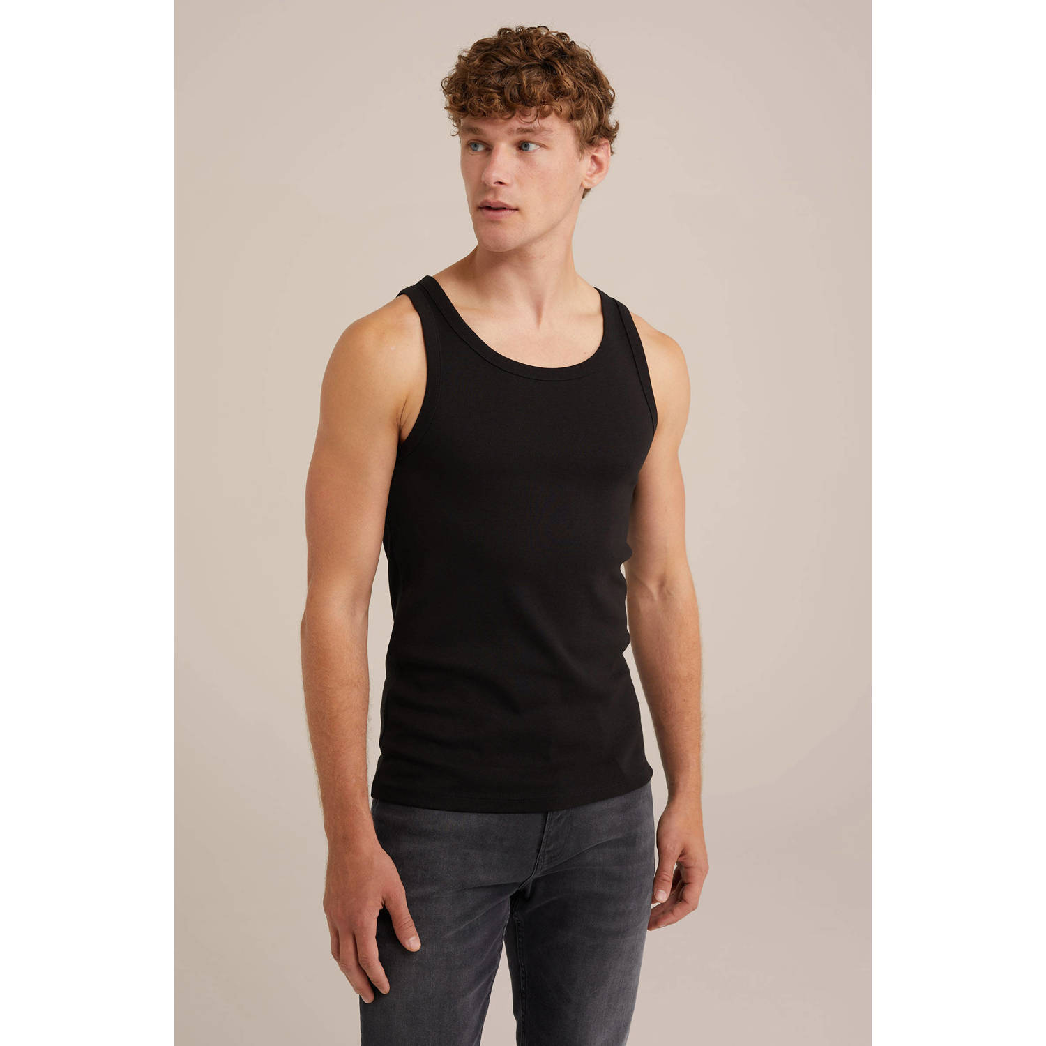 WE Fashion WE Fundamentals hemd (set van 4) zwart