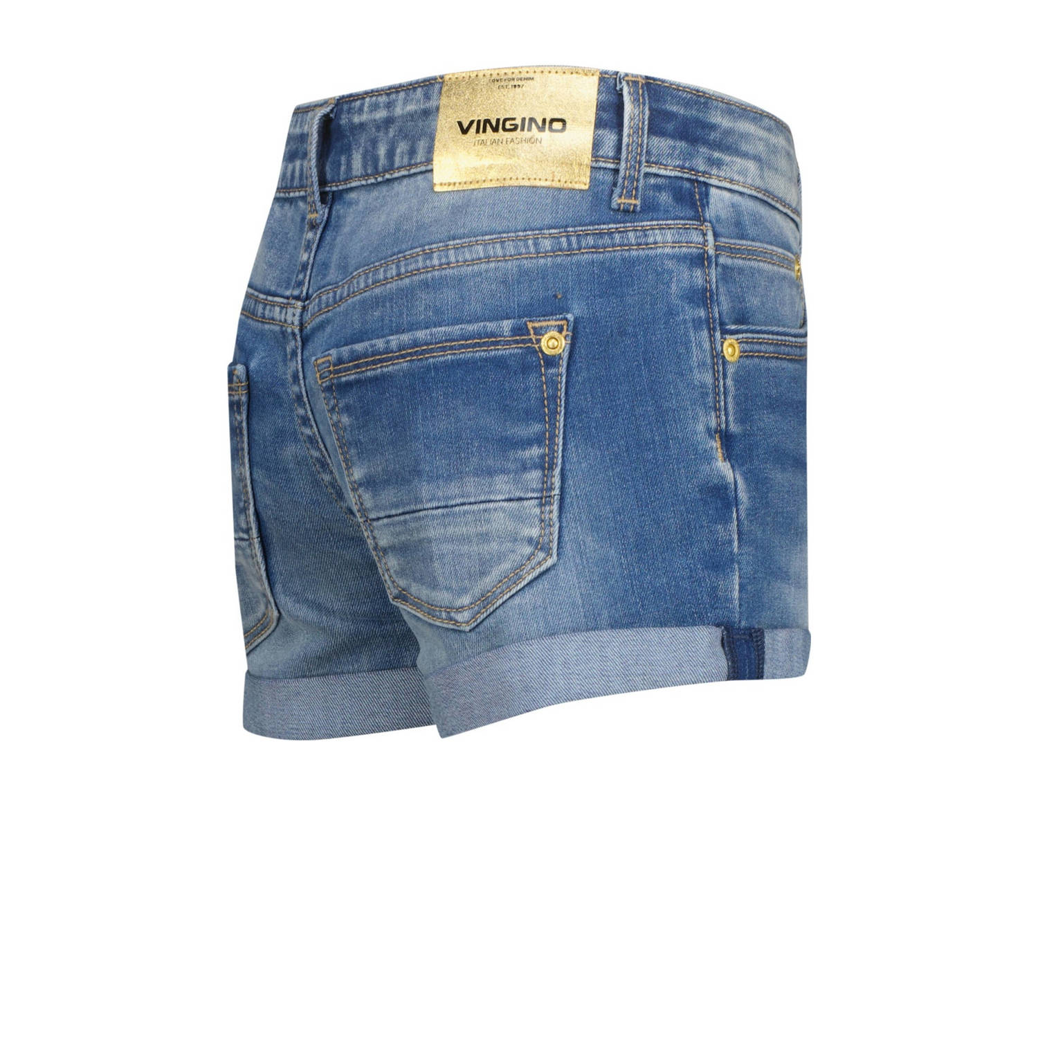 Vingino regular denim short medium blue denim