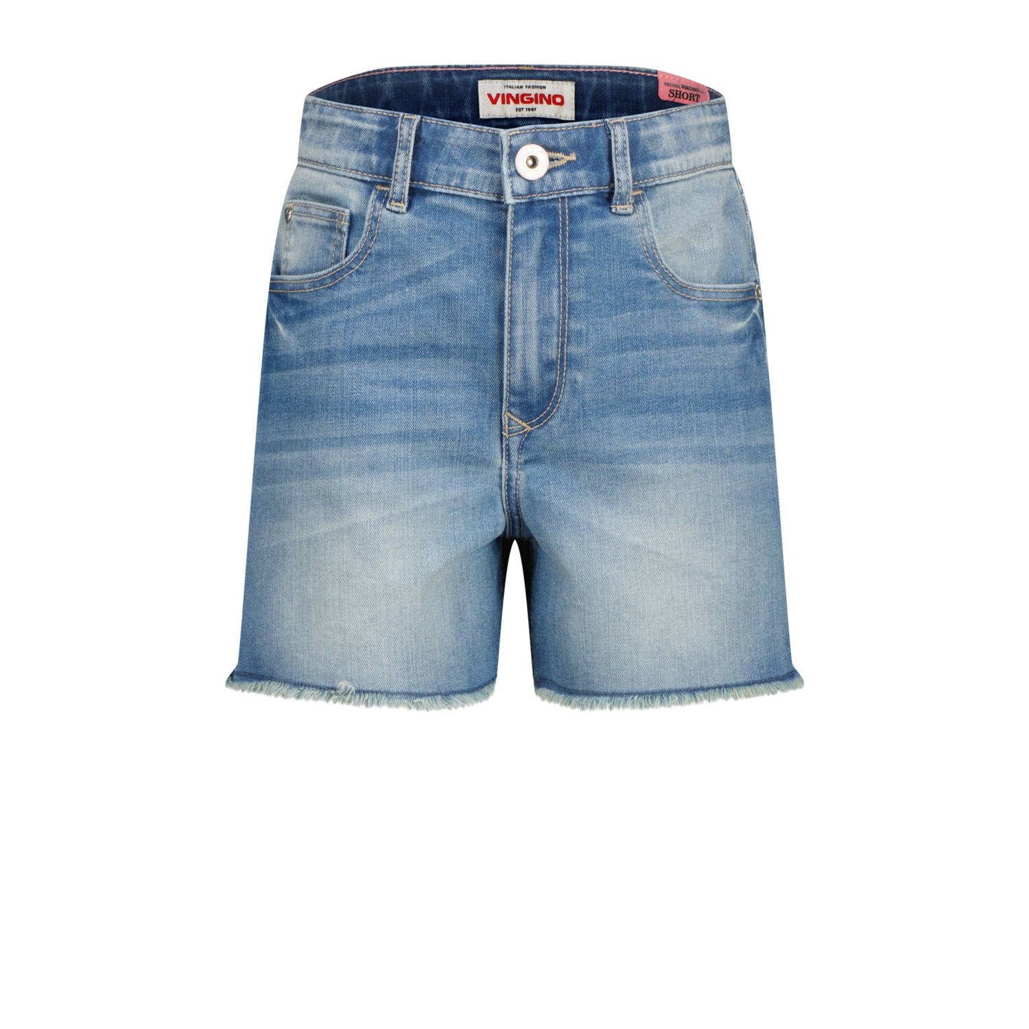Vingino wide leg denim short medium blue denim