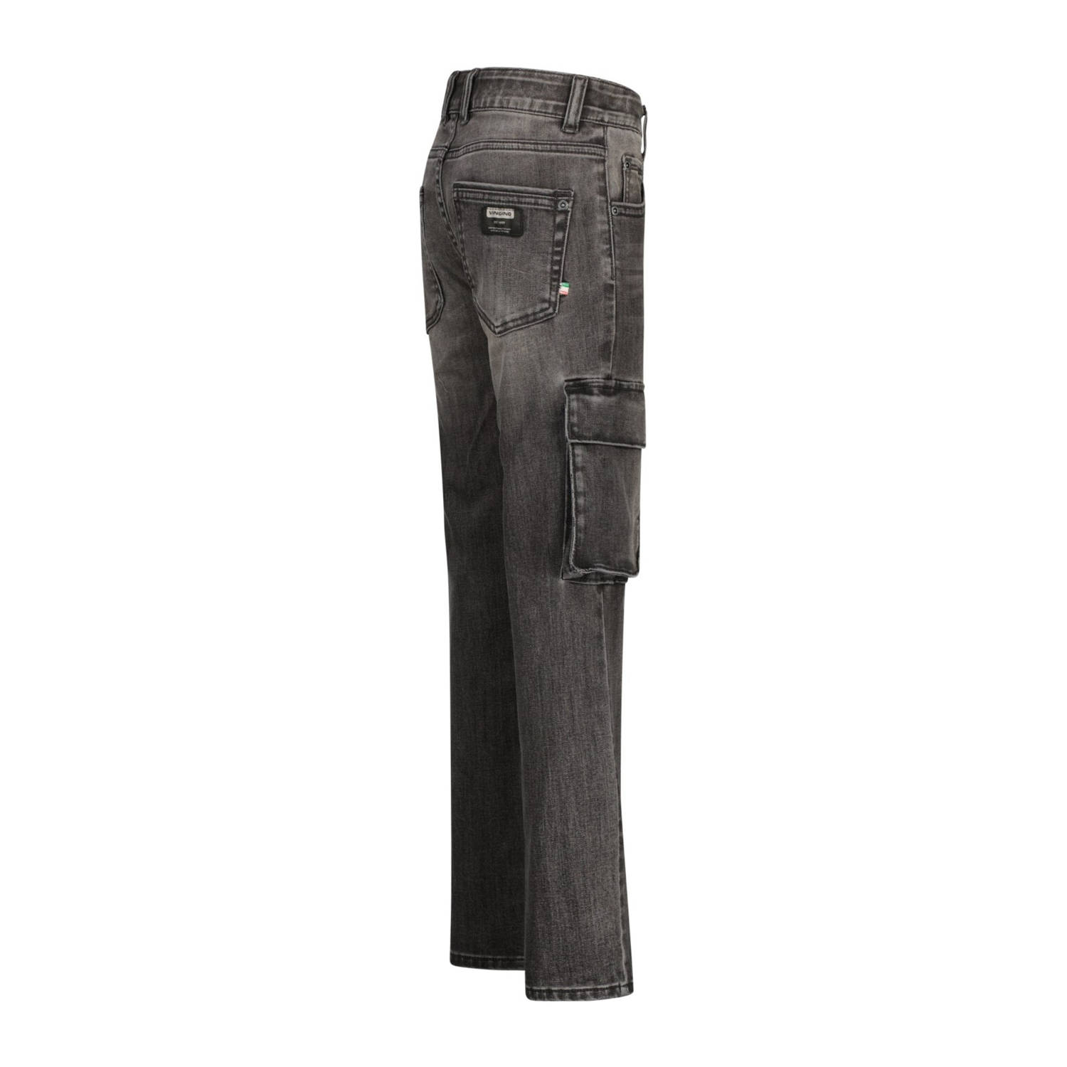 Vingino straight leg cargo jeans black denim