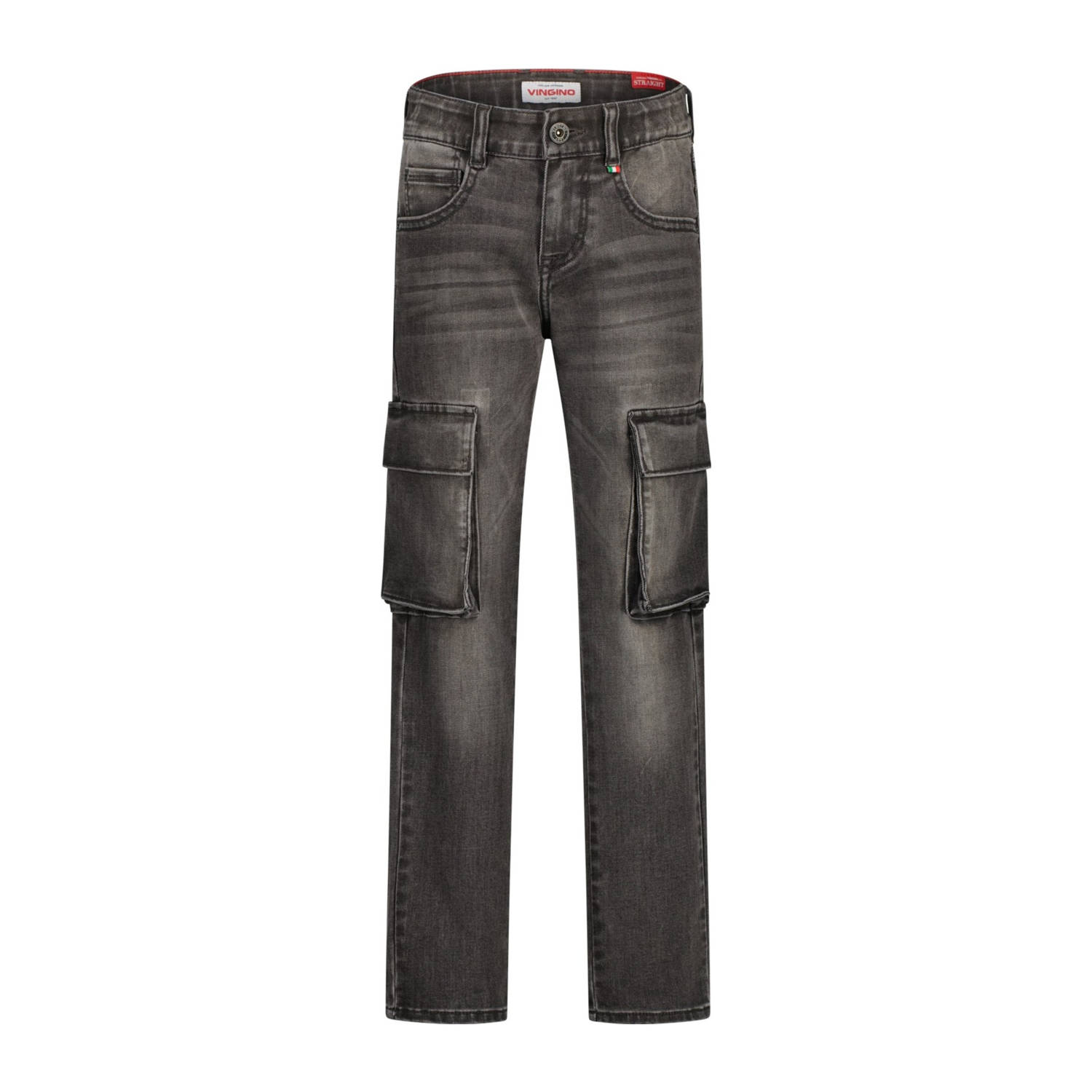 Vingino straight leg cargo jeans black denim