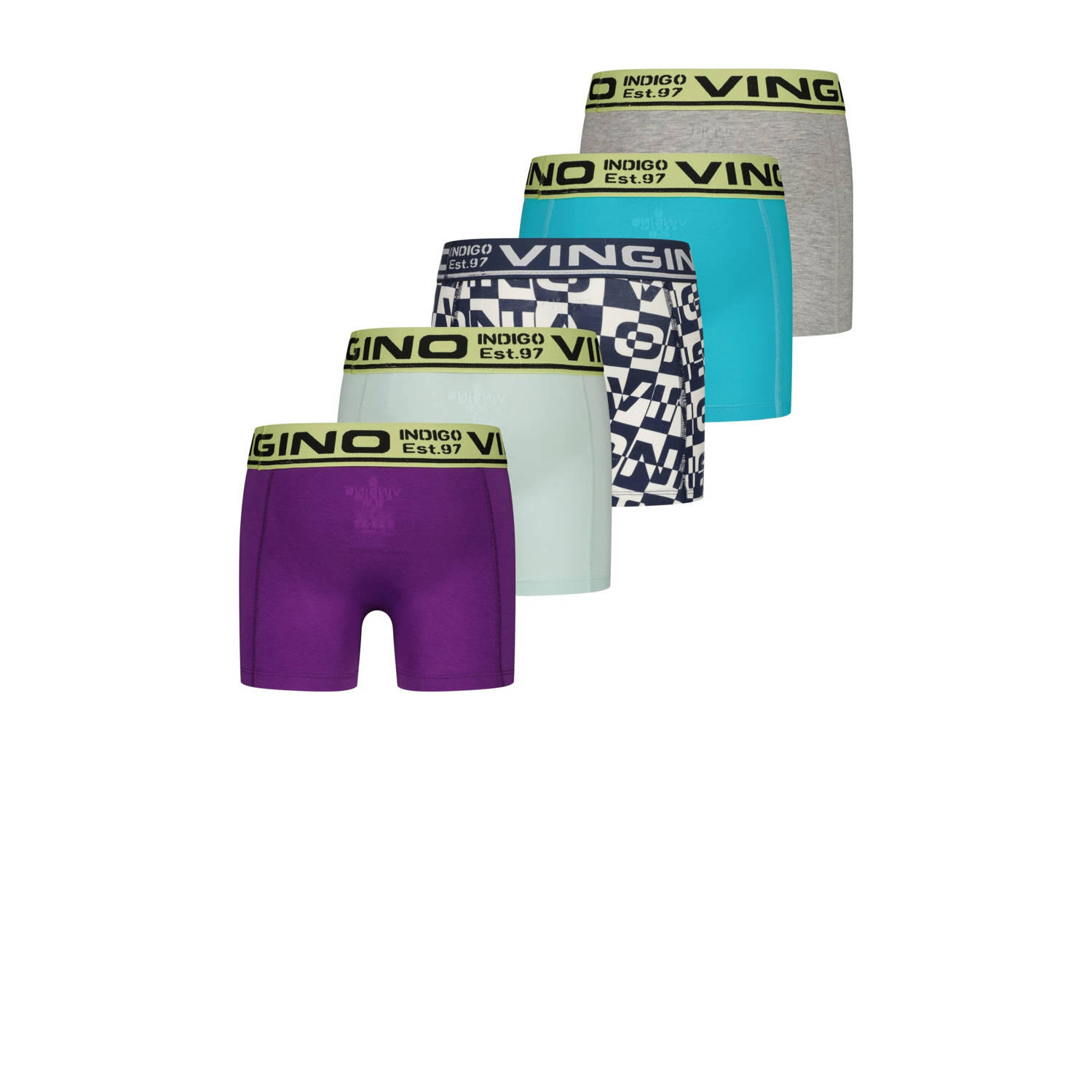 Vingino boxershort set van 5 blauw multicolor