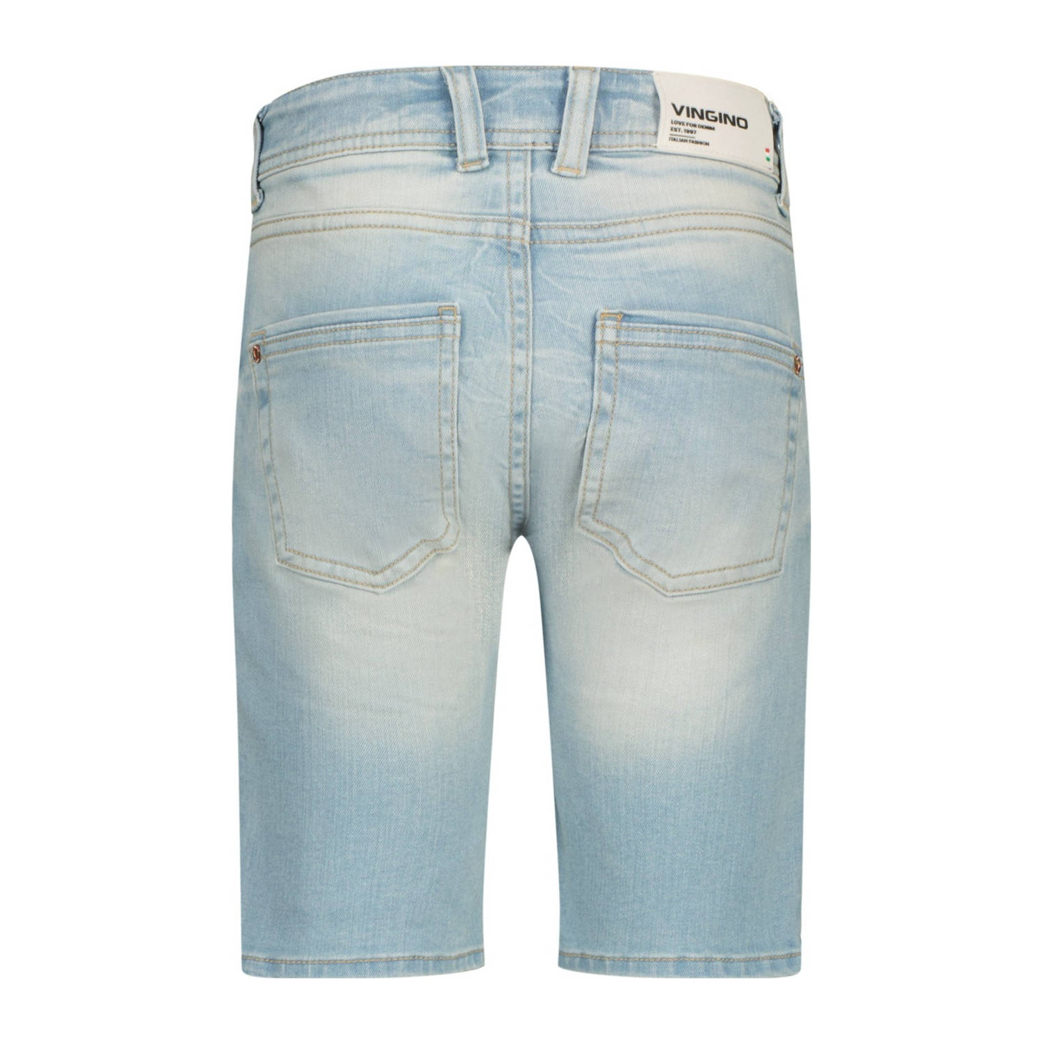 Vingino regular denim short light blue denim