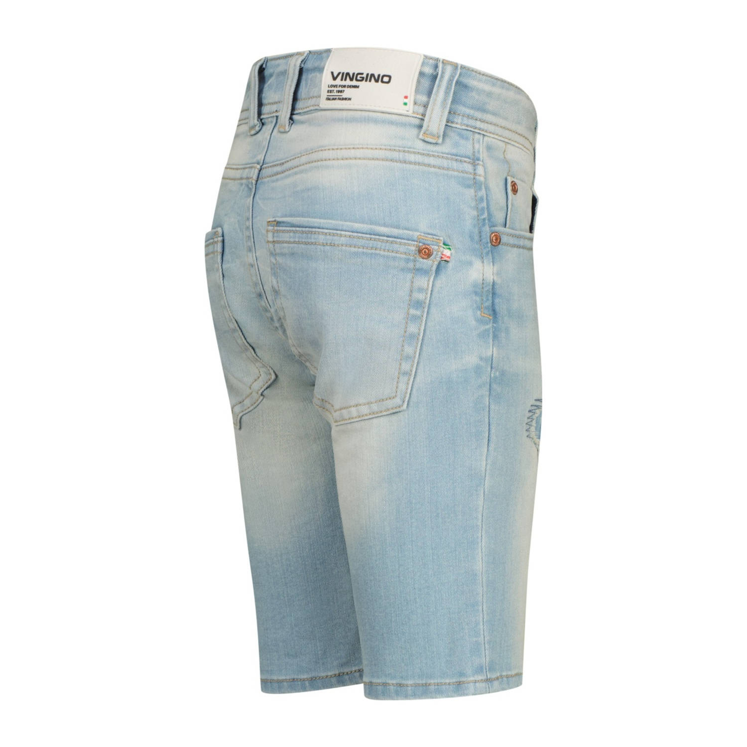 Vingino regular denim short light blue denim
