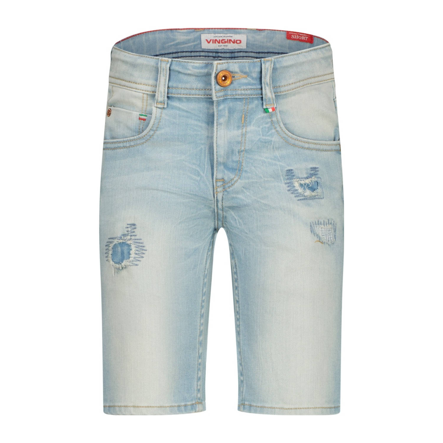 Vingino regular denim short light blue denim