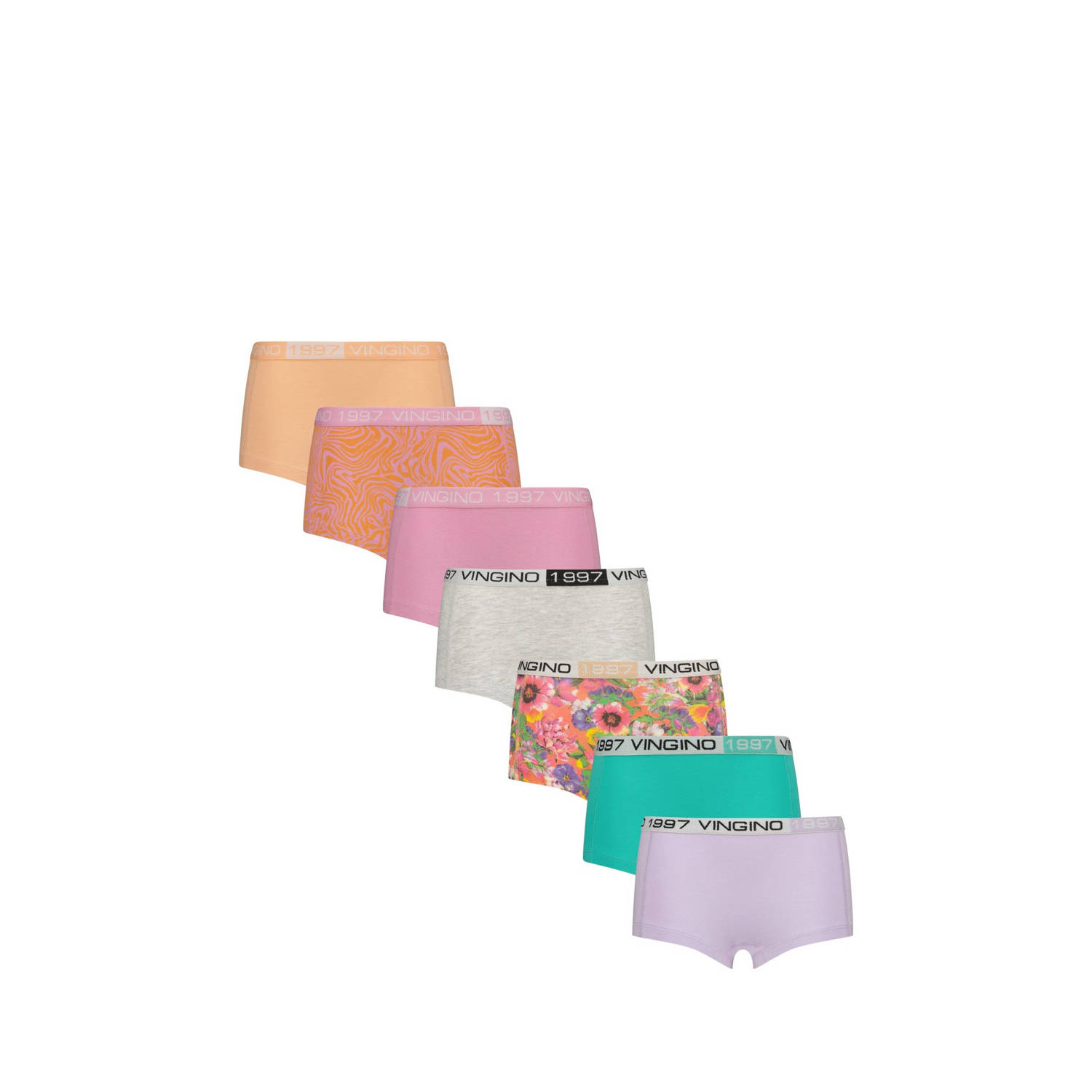 Vingino short set van 7 zachtoranje multicolor