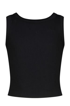 mouwloze top zwart