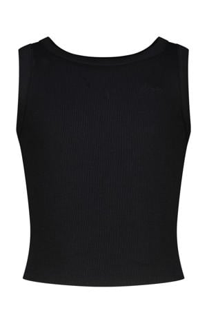 mouwloze top zwart