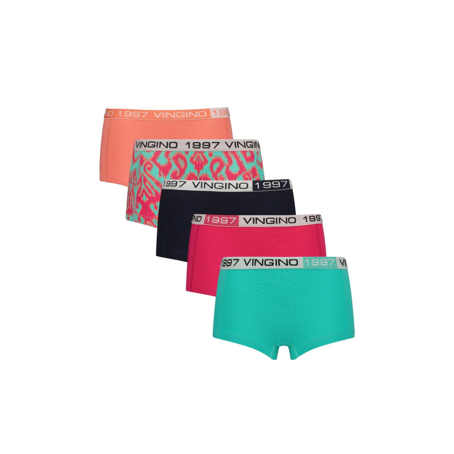 Vingino short set van 5 mintgroen multicolor