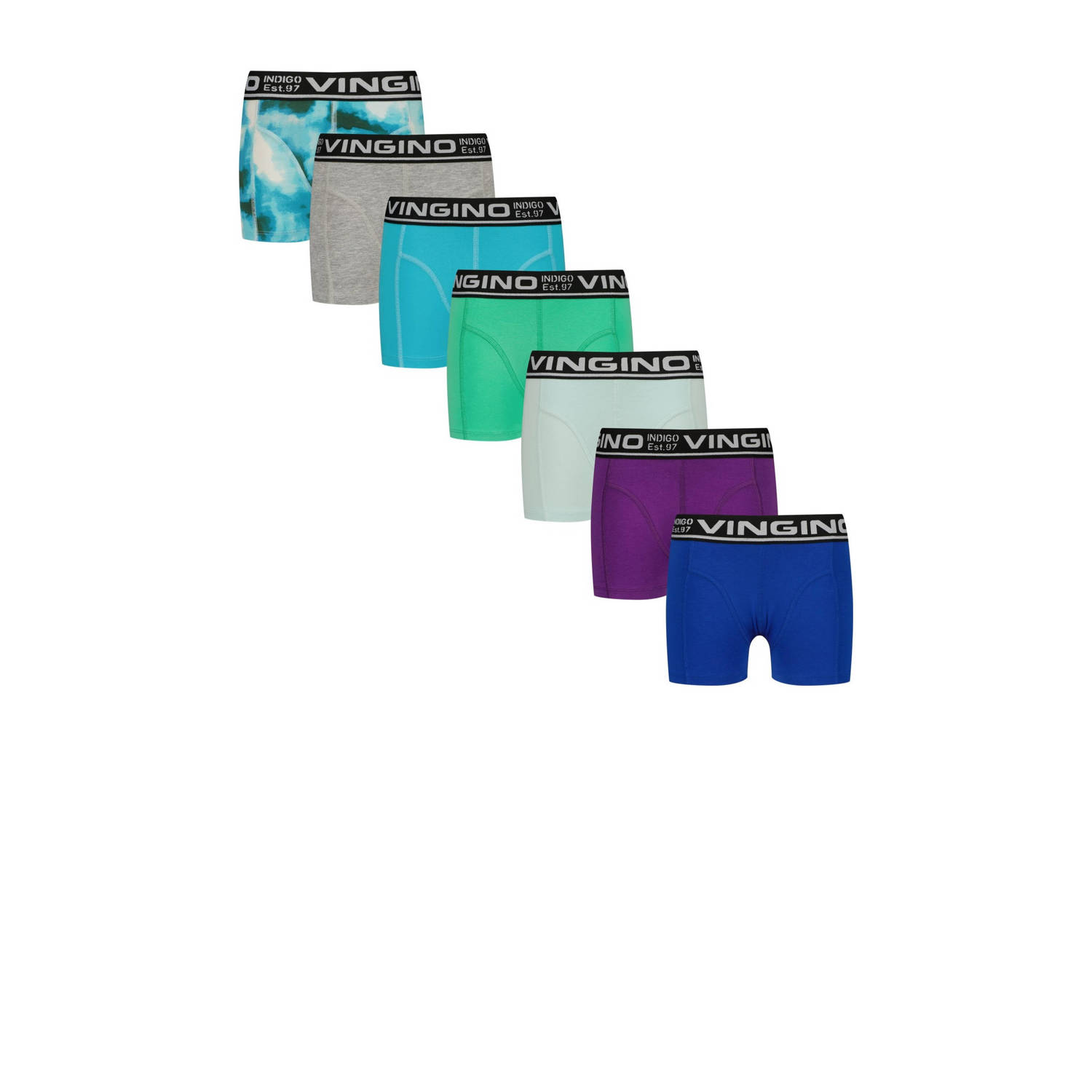 Vingino boxershort set van 7 blauw multicolor