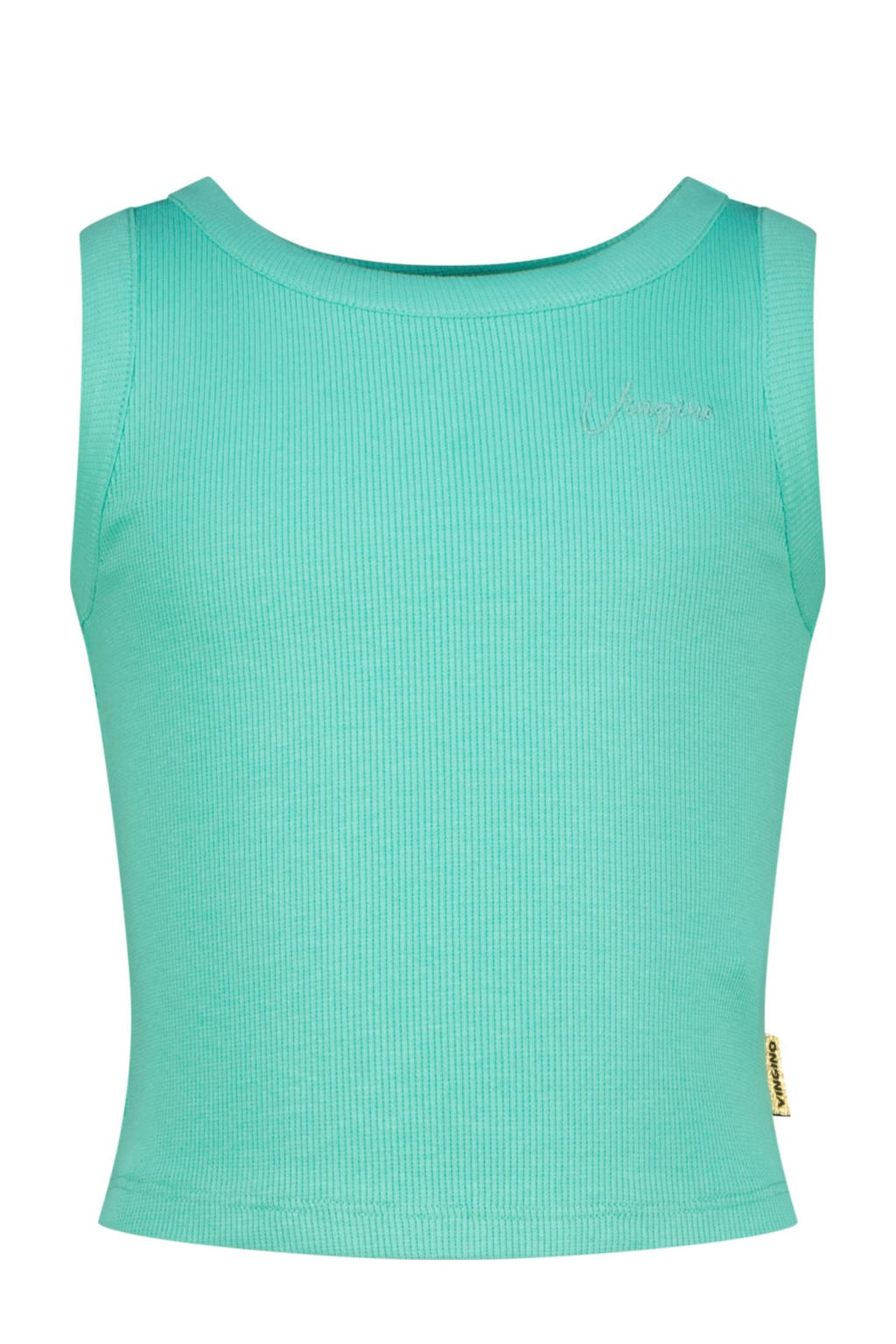 Mintgroene meisjes Vingino mouwloze top met effen en ronde hals
