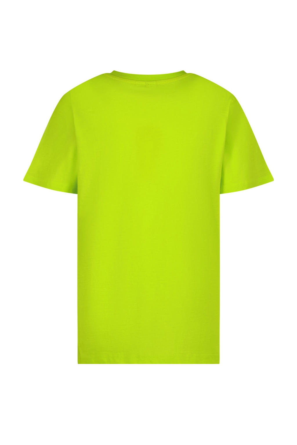 Limegroene jongens Vingino T-shirt groen van katoen met printopdruk en korte mouwen
