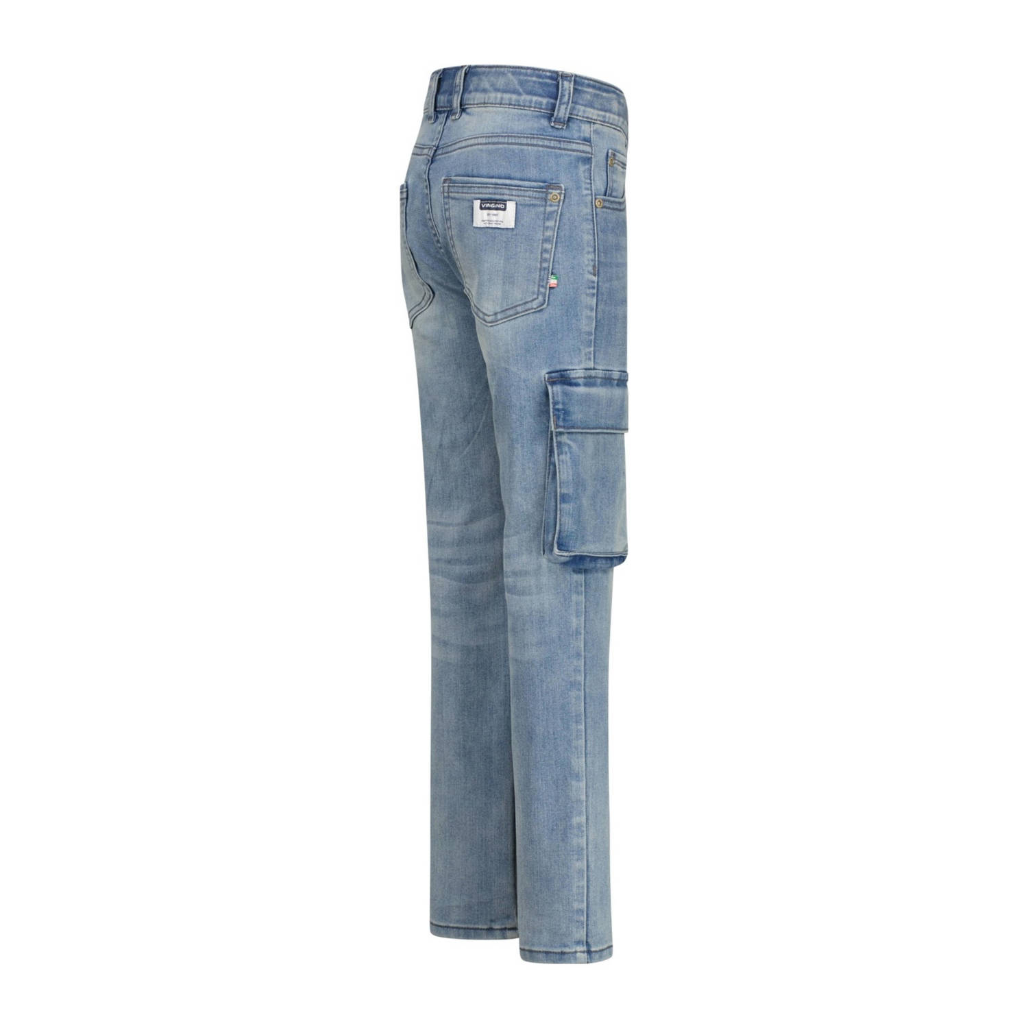 Vingino straight leg cargo jeans medium blue denim