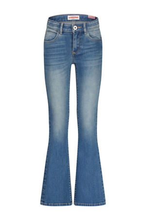 flared jeans medium blue denim