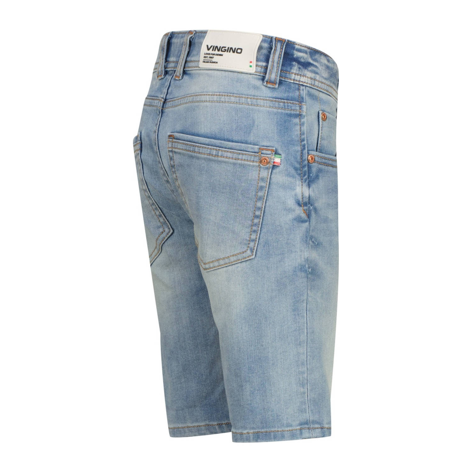 Vingino regular denim short light blue denim