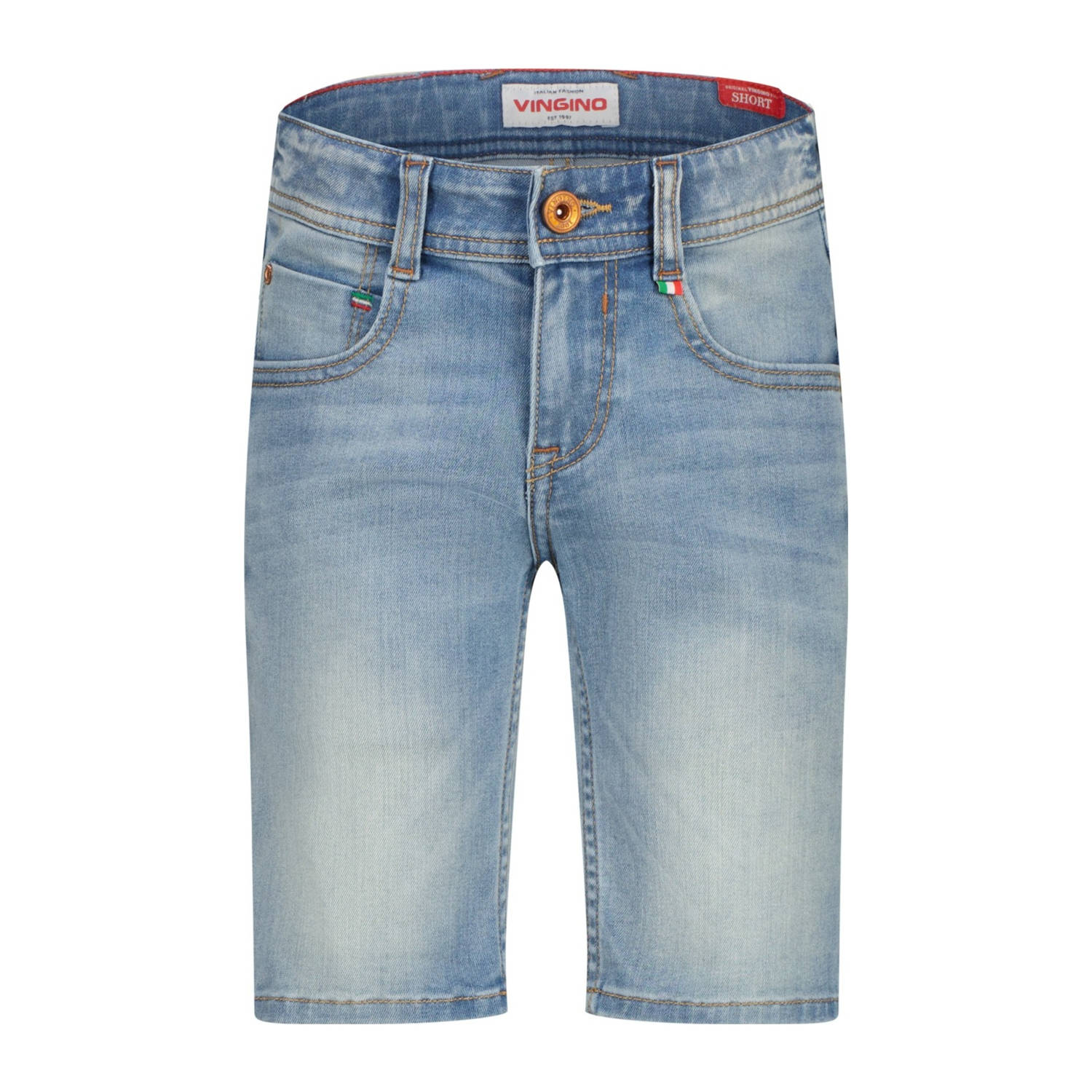 Vingino regular denim short light blue denim