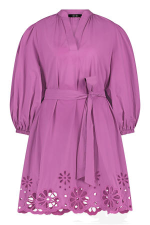 zomerjurk broderie paars