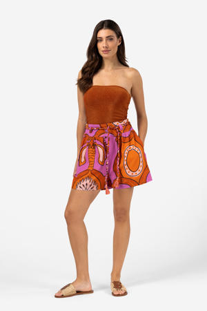 relaxed high waist casual short rood