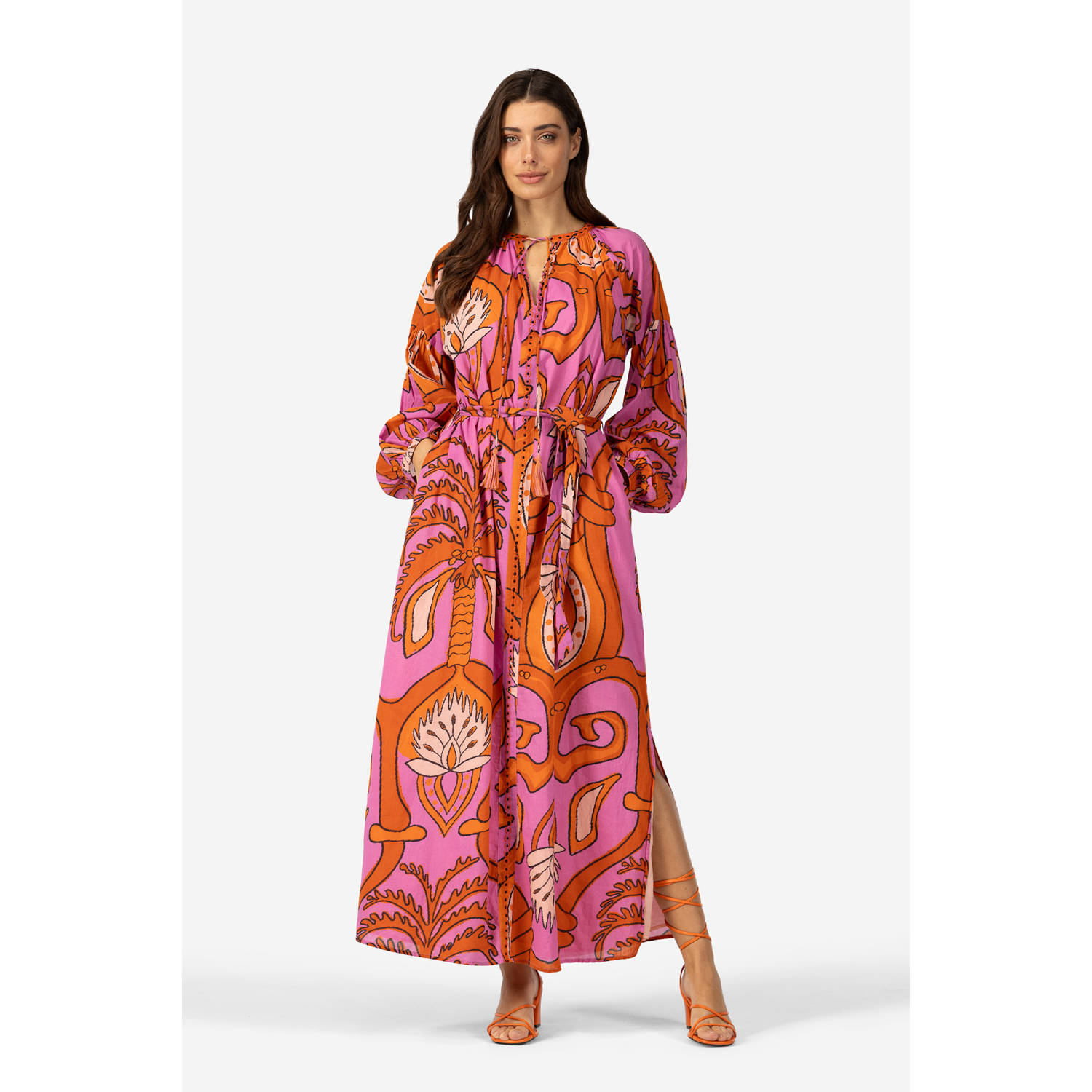 Ibana Maxi-jurk met print Dalmi roze