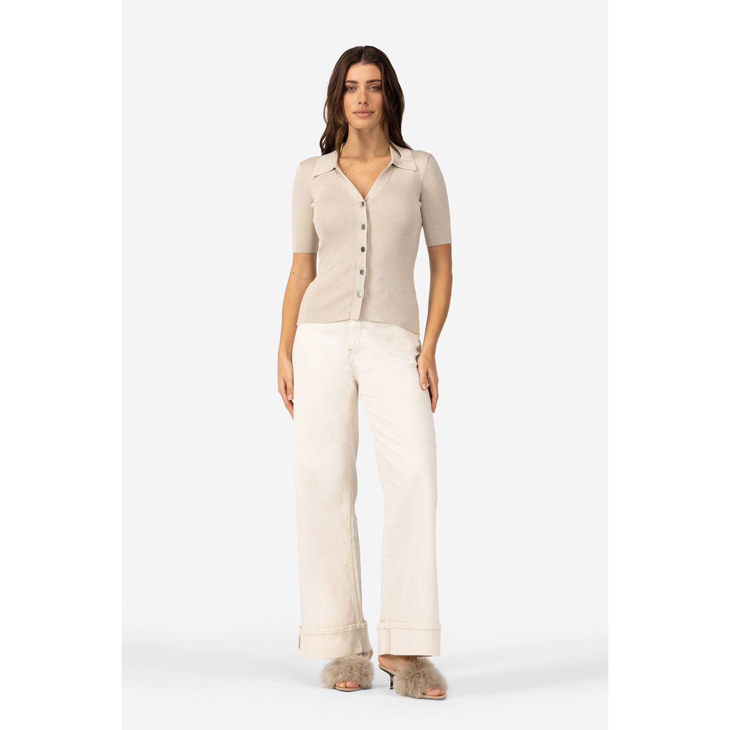 IBANA top beige met lurex