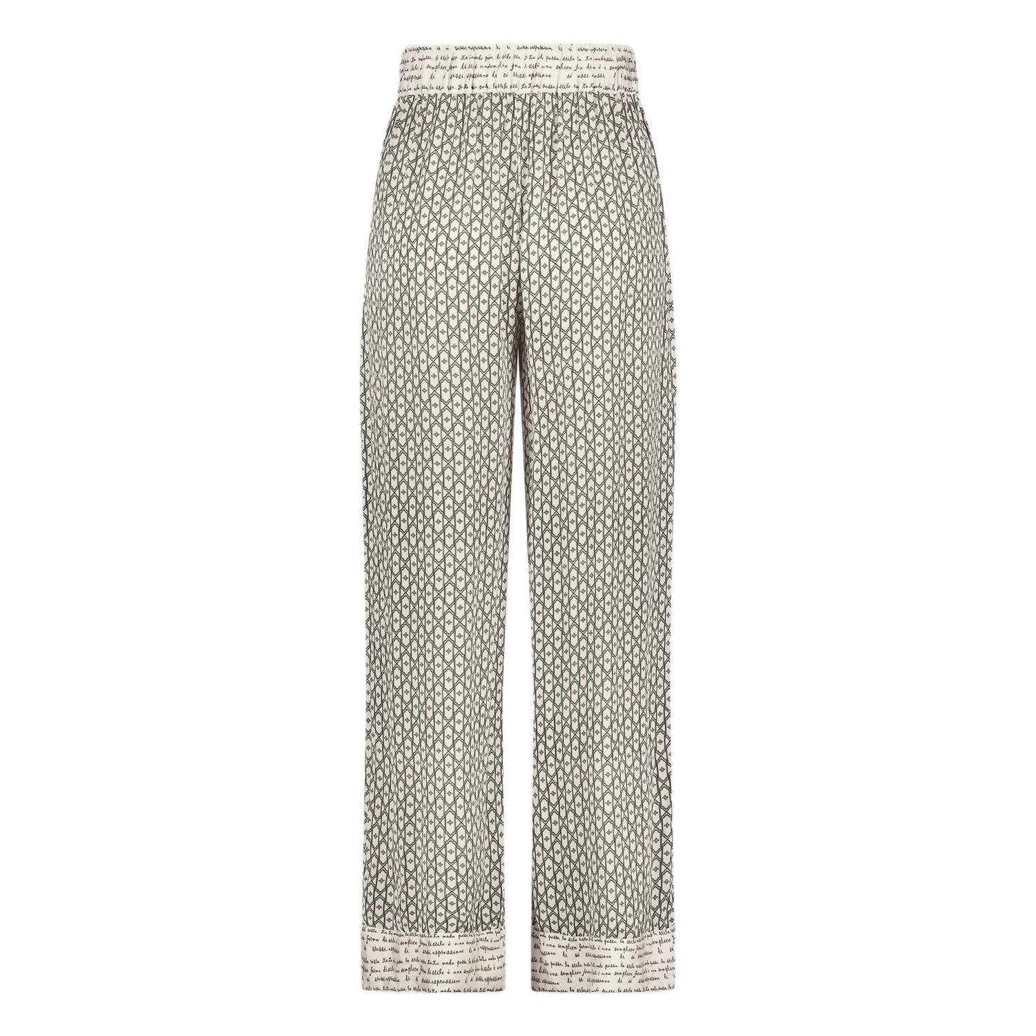 IBANA wide leg high waist casual broek grijsgroen