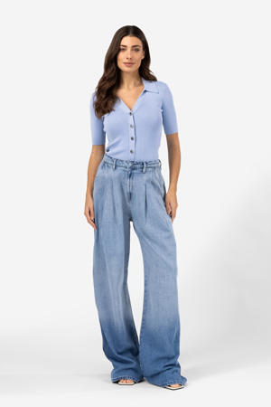 top lichtblauw met lurex
