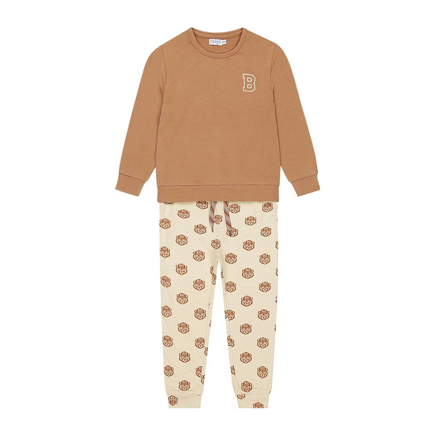 Dirkje pyjama beige bruin