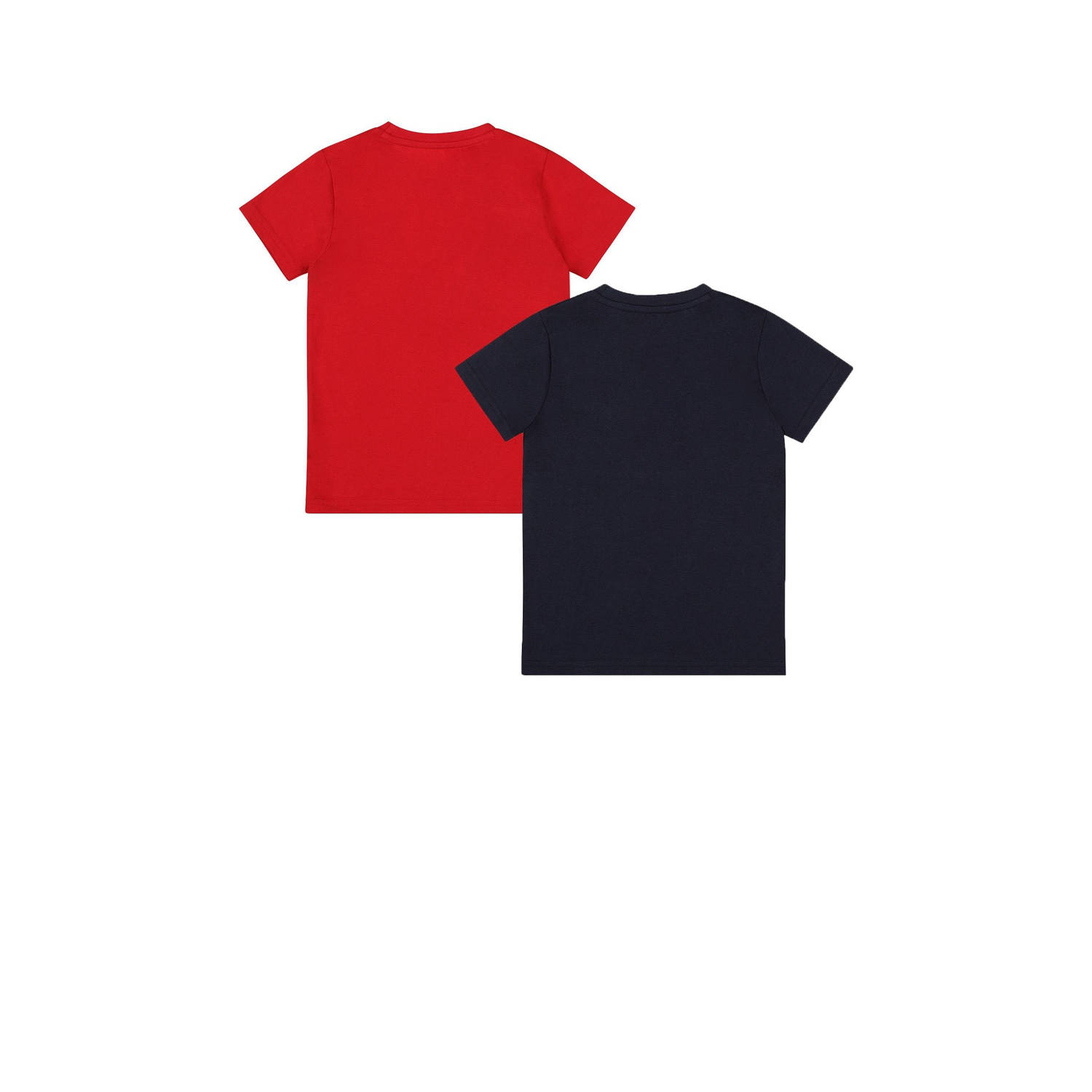 Dirkje T-shirt set van 2 rood marineblauw