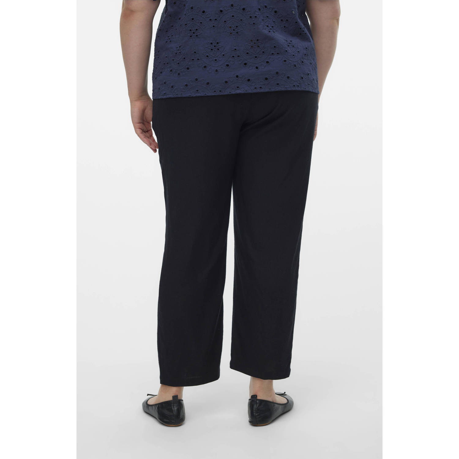 VERO MODA CURVE wide leg high waist broek zwart