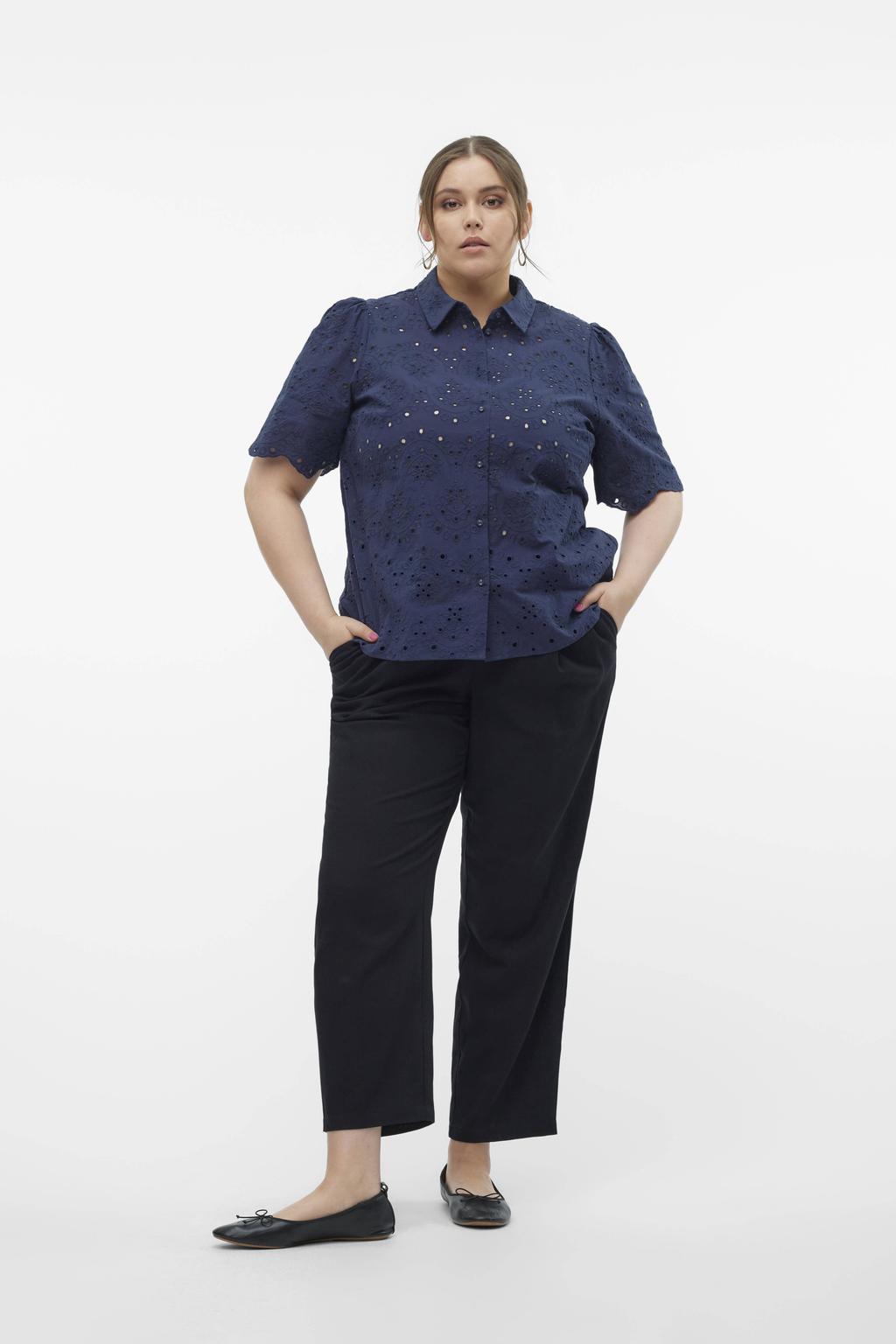 VERO MODA CURVE wide leg high waist broek zwart