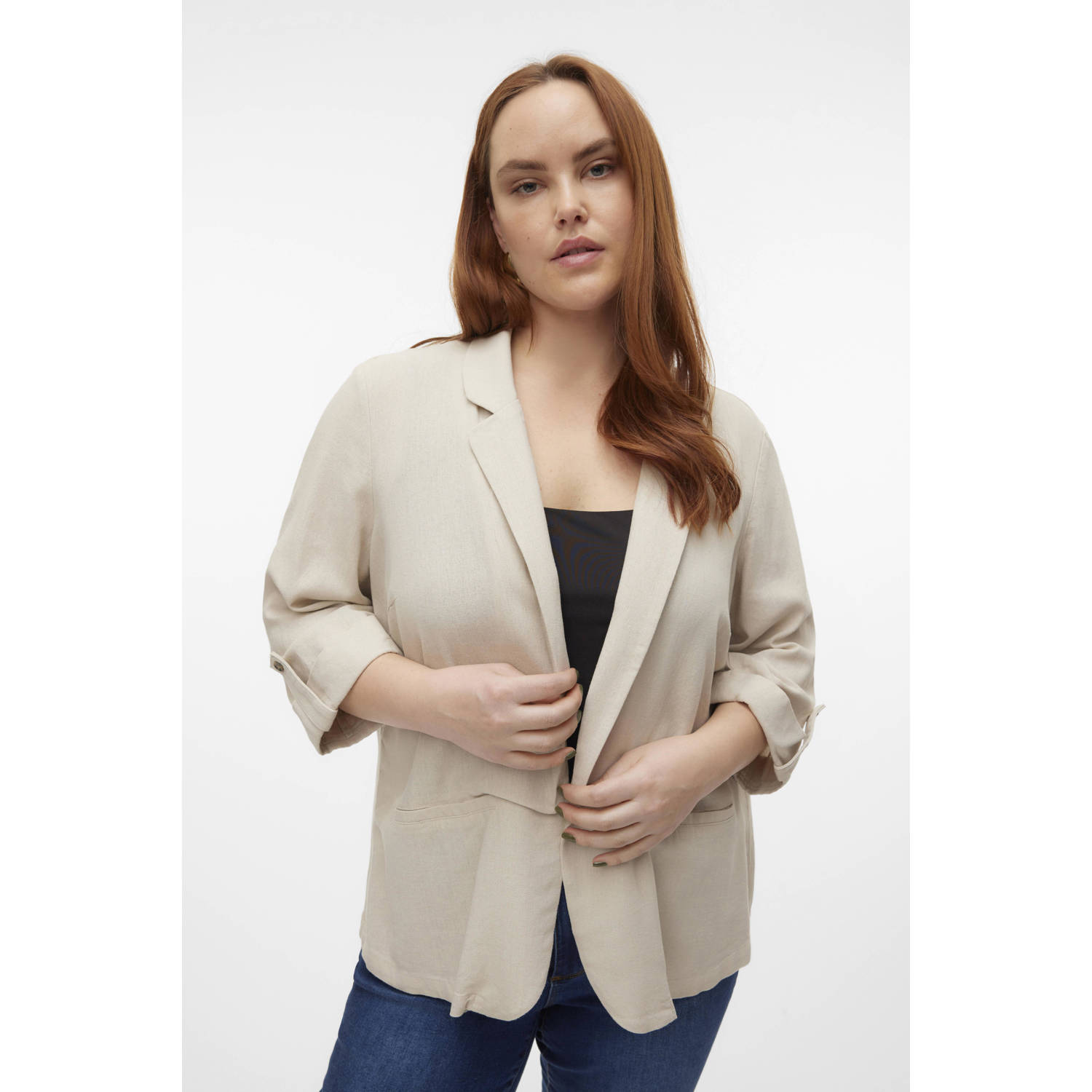 VERO MODA CURVE regular blazer beige
