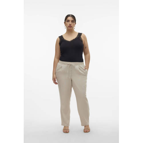 VERO MODA CURVE wide leg high waist broek zand afbeelding