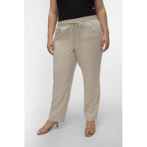 VERO MODA CURVE wide leg high waist broek zand afbeelding