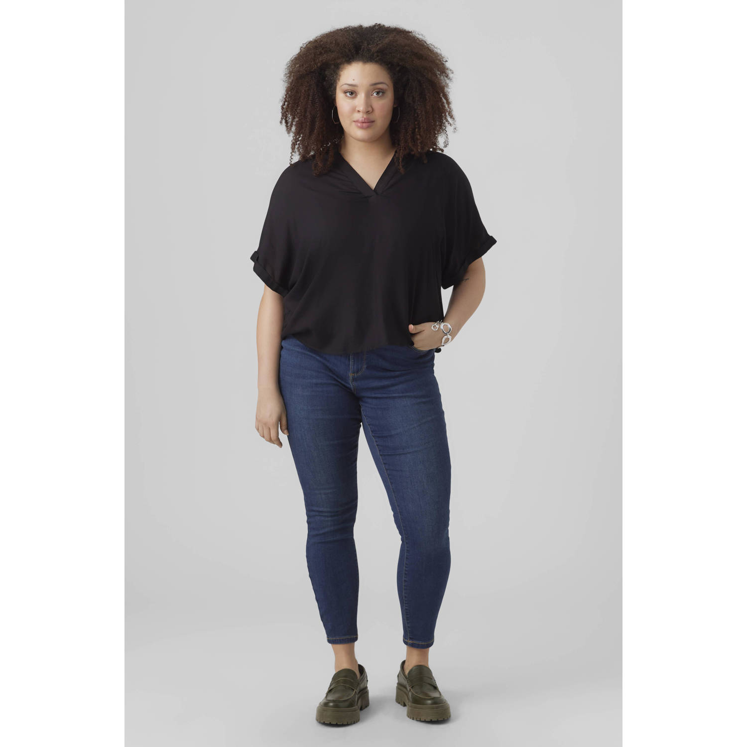 VERO MODA CURVE blouse zwart