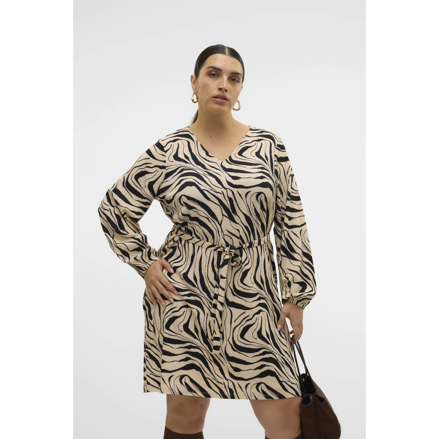 VERO MODA CURVE korte jurk ecru