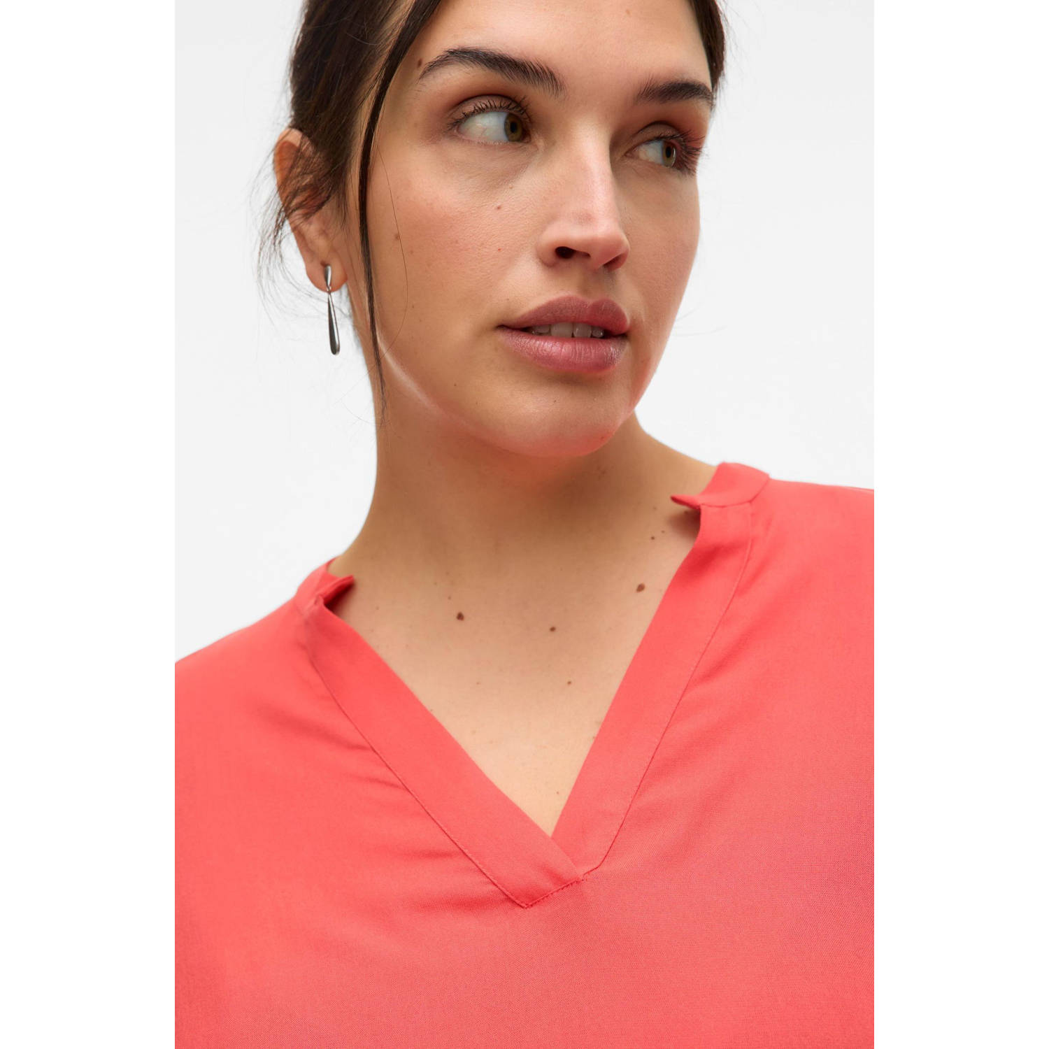 VERO MODA CURVE blouse koraalrood