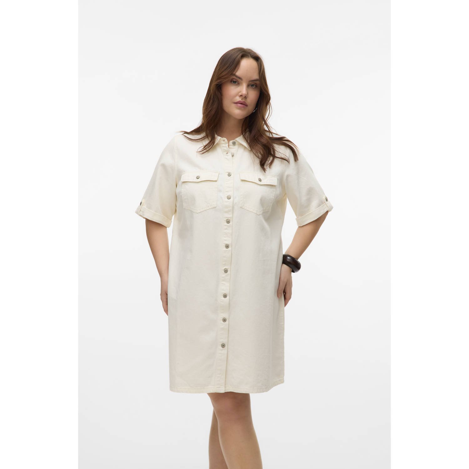 Vero Moda Korte Denim Jurk met GA C White Dames