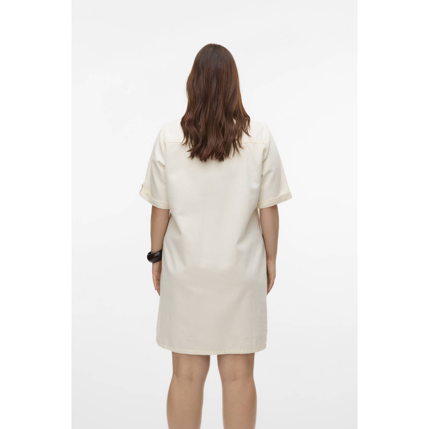 VERO MODA CURVE spijkerjurk ecru
