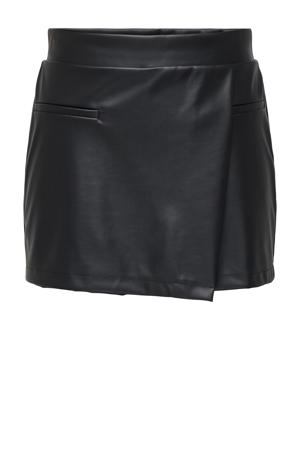 straight regular waist biker short zwart