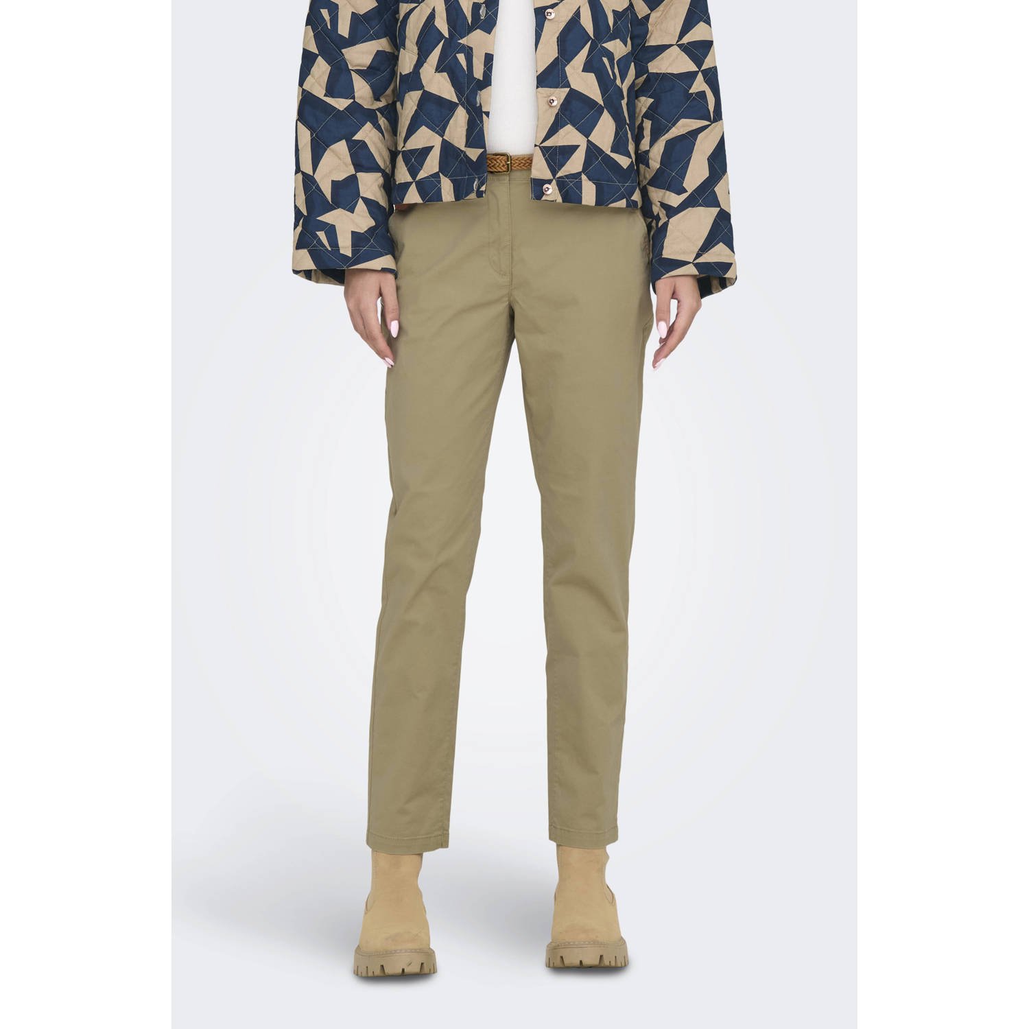 JDY regular waist chino zand gebreid