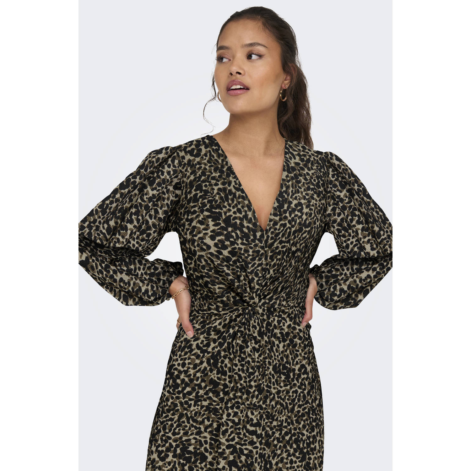 JDY midi jurk bruin