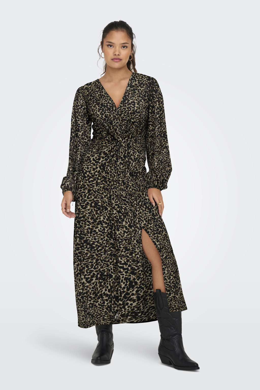 JDY midi jurk bruin