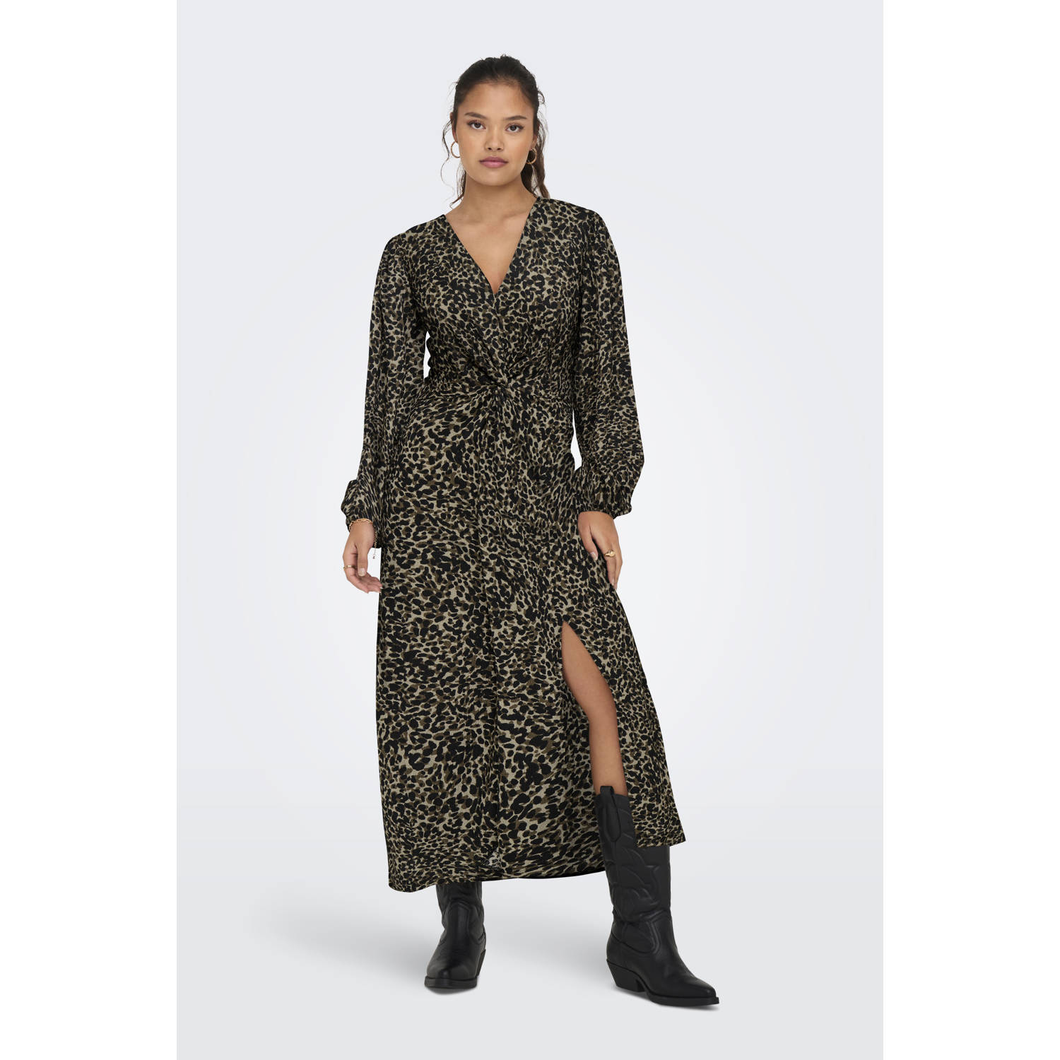 JDY midi jurk bruin