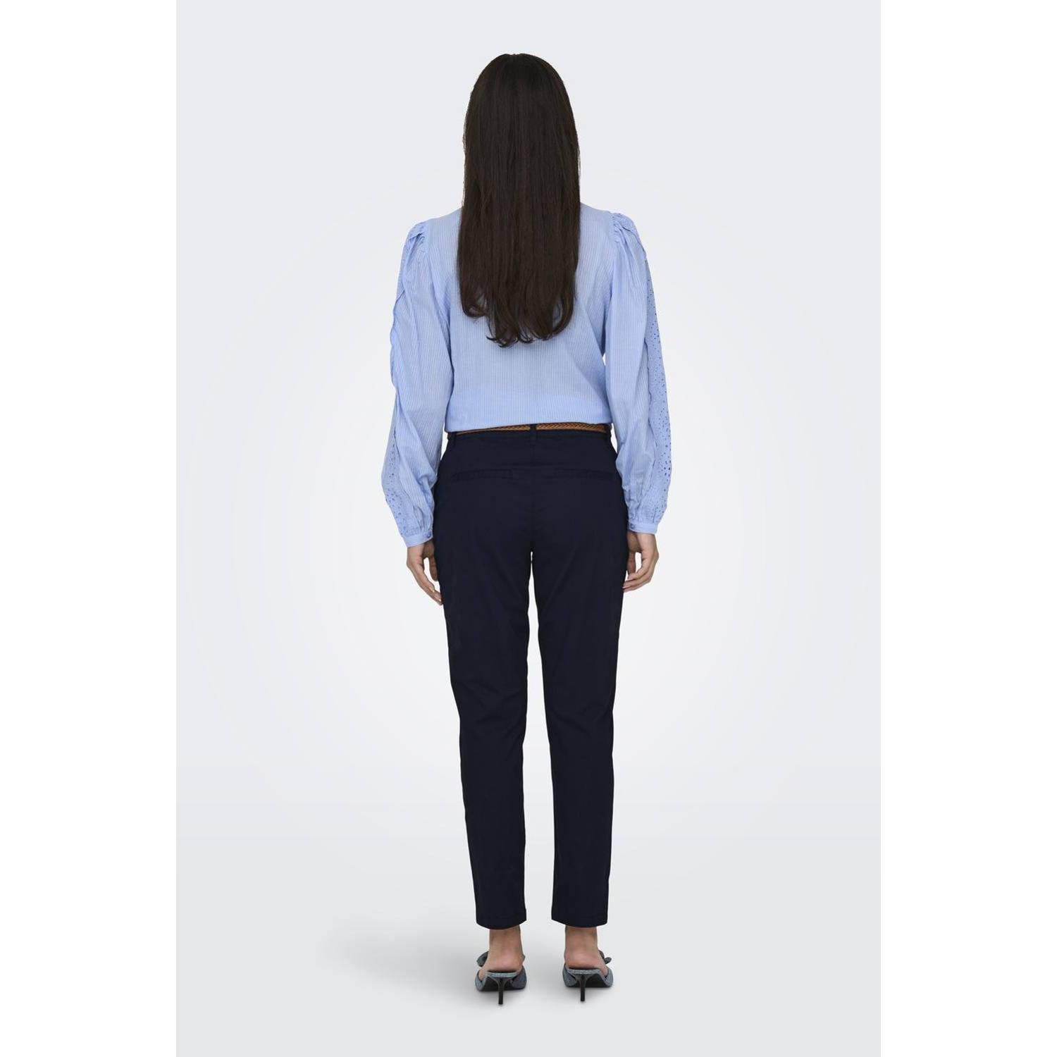 JDY regular waist chino donkerblauw gebreid