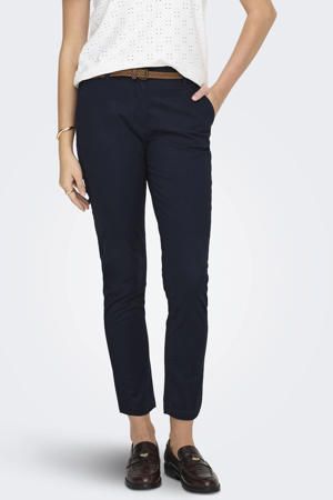 regular waist chino donkerblauw gebreid