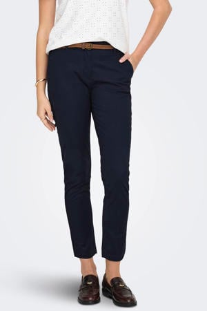 regular waist chino donkerblauw gebreid