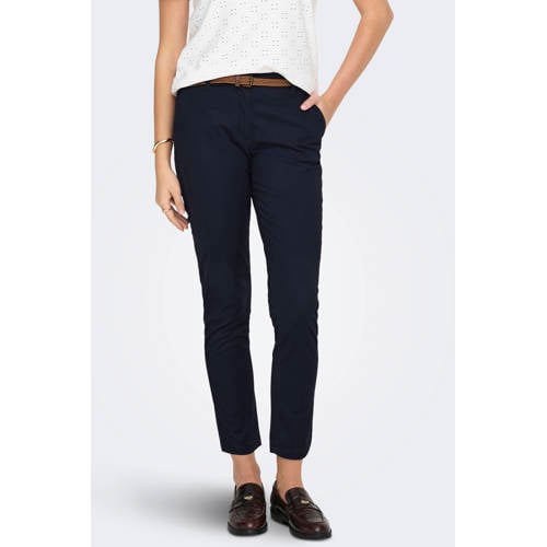 JDY regular waist chino donkerblauw gebreid afbeelding