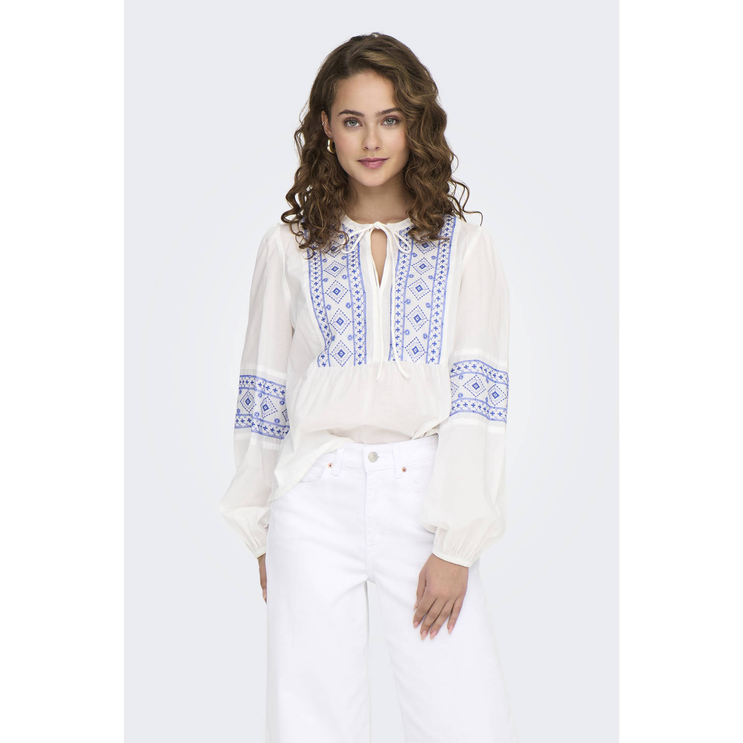JDY Lulu Embroidery LS Shirt Dames