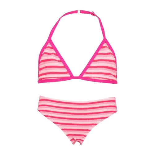 Vingino halterbikini Zavine met streepdessin felroze afbeelding